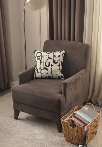 Biye Detay Cozy Dokulu Soyut Desen Keten Dokuma Kırlent