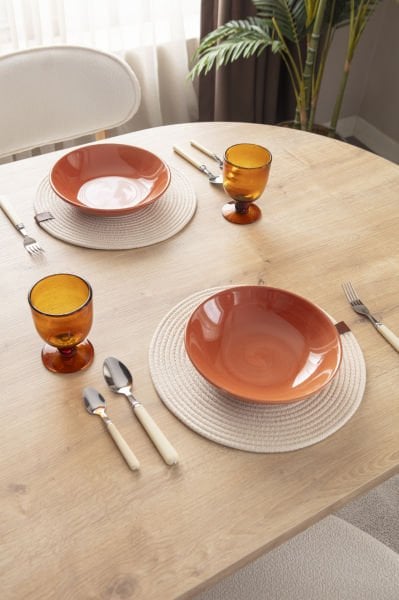 %100 Pamuk El Yapımı Amerikan Servis Supla-Krem