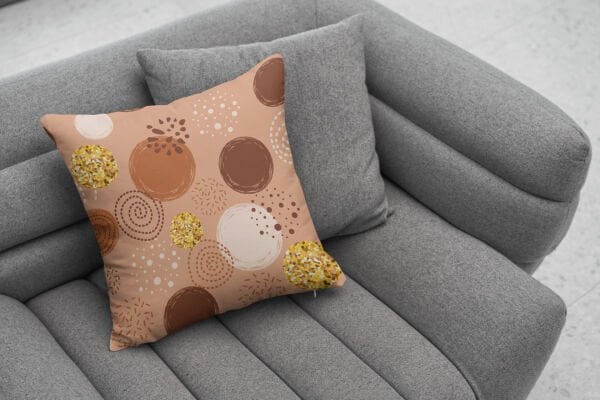 Çift Taraflı Bej Bohem 4'lü Kırlent Kılıfı 406