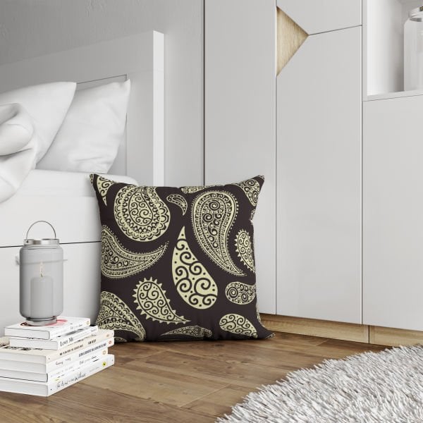 Çift Taraflı Golden Floral 4'lü Kırlent Kılıfı 411