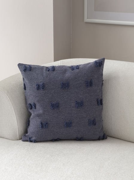 Mavi Bohem Punch Dokuma Kırlent Kılıfı