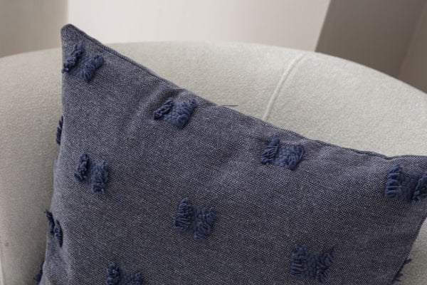 Mavi Bohem Punch Dokuma Kırlent Kılıfı