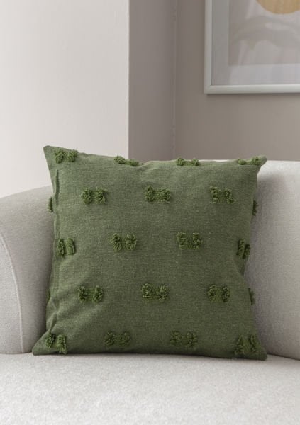 Yeşil Bohem Punch Dokuma Kırlent Kılıfı