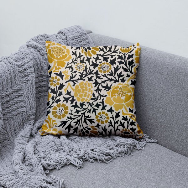 Çift Taraflı Vintage Çiçek 4'lü Kırlent Kılıfı 413