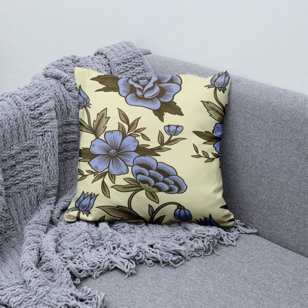 Çift Taraflı Renkli Güller 4'lü Kırlent Kılıfı 414