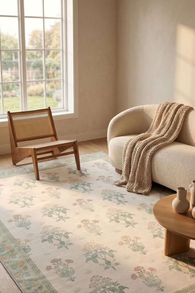 Kamran Makinede Yıkanabilir Bambu Halı