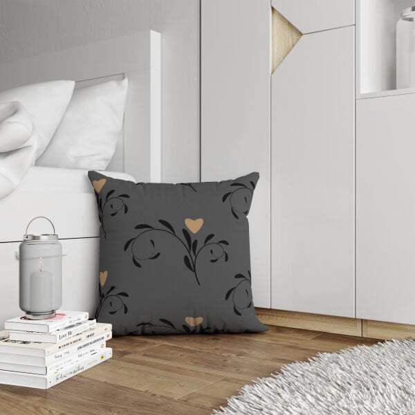 Çift Taraflı Elegant Çiçekler 4'lü Kırlent Kılıfı 419