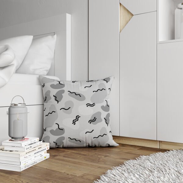 Çift Taraflı Renkli Taşlar 4'lü Kırlent Kılıfı 422