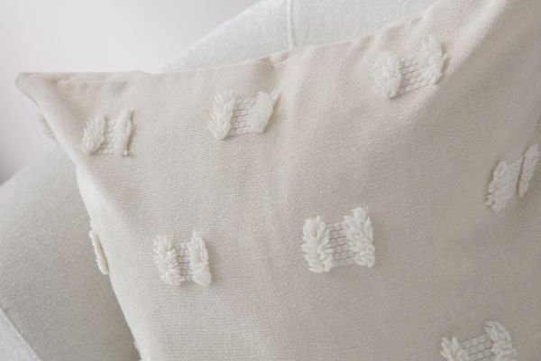 2'li Set Krem Bohem Punch Dokuma Kırlent Kılıfı