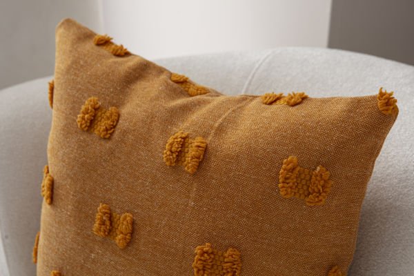 2'li Set Turuncu Bohem Punch Dokuma Kırlent Kılıfı