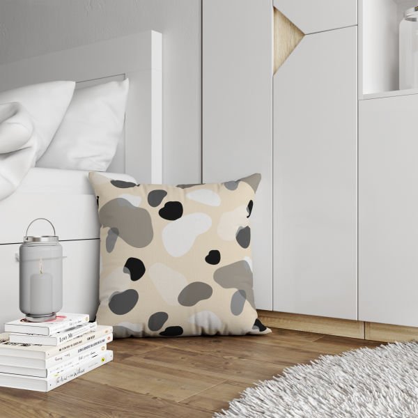 Çift Taraflı Renkli Taşlar 4'lü Kırlent Kılıfı 423