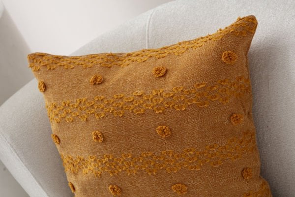 2'li Set Puantiye Detay Bohem Punch Dokuma Kırlent Kılıfı Turuncu