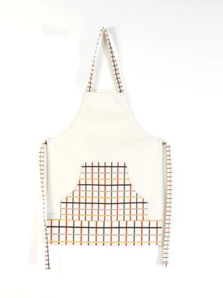 Renkli Çizgiler Pamuk Keten Cepli  Mutfak Önlüğü  55x70 Cm