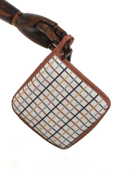 Renki Çizgili 2'li Pamuk Keten Mutfak Eldiven Takımı - 18x18 Cm+35x19 Cm