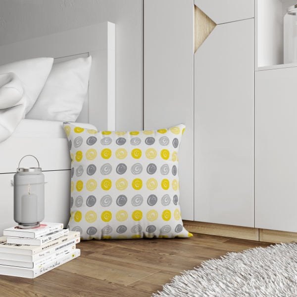 Çift Taraflı Bohem Sarı Çizgiler 4'lü Kırlent Kılıfı 430