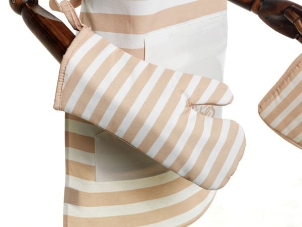 Summer Vibes 2'li Pamuk Keten Mutfak Eldiven Takımı Somon - 18x18 Cm+35x19 Cm