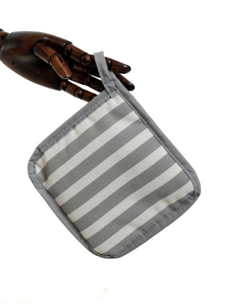 2'li Pamuk Keten Mutfak Eldiven Takımı Gri - 18x18 Cm+35x19 Cm