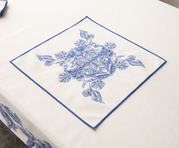 Dekomall Sık Overlok Pamuk-Keten Peçete 40x40 Cm Mavi