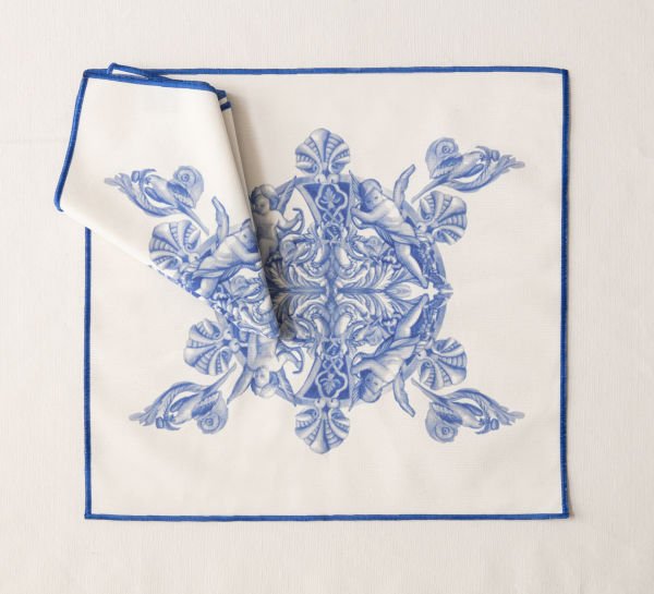 Dekomall Sık Overlok Pamuk-Keten Peçete 40x40 Cm Mavi