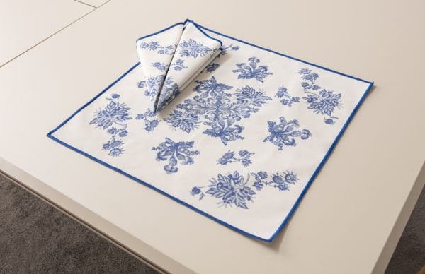 Sık Overlok Pamuk-Keten Peçete 40x40 Cm Mavi