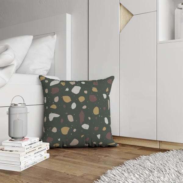 Çift Taraflı Granit Taşlar 4'lü Kırlent Kılıfı 435