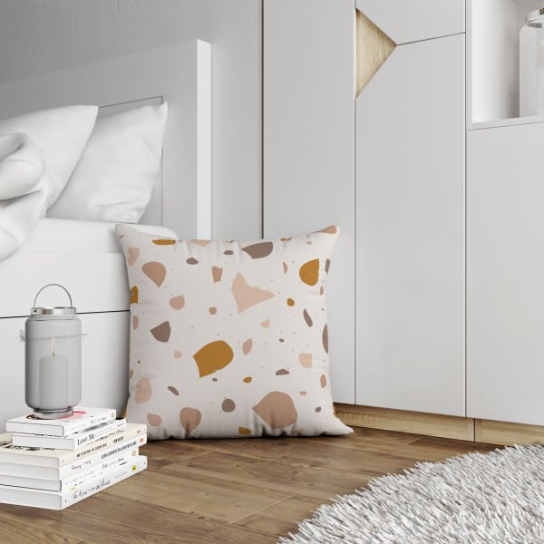 Çift Taraflı Renkli Taşlar 4'lü Kırlent Kılıfı 436