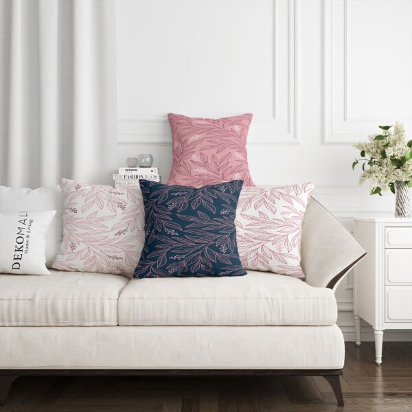 Çift Taraflı Morandi Çiçekler 4'lü Kırlent Kılıfı 438