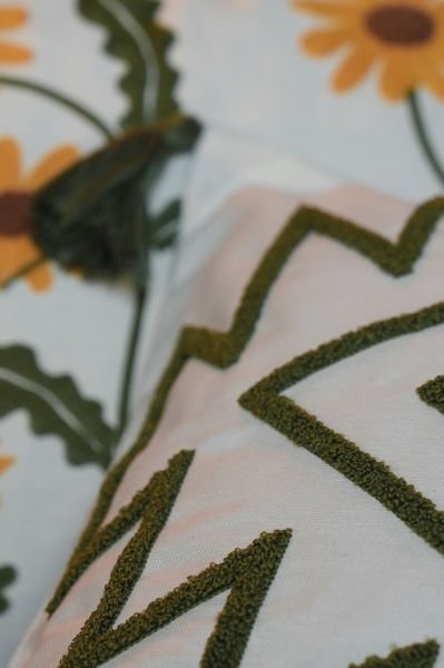 2'li set Püsküllü Punch Panç Nakışlı Kırlent Kılıfı 004 43x43 cm