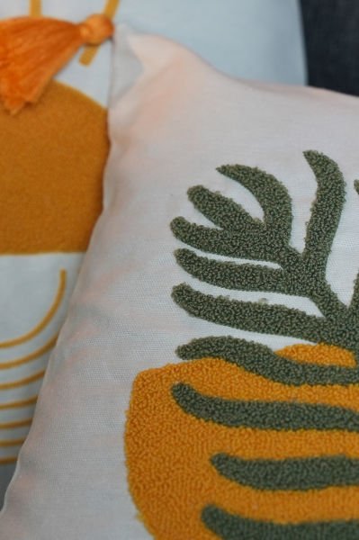 2'li set Püsküllü Punch Panç Nakışlı Kırlent Kılıfı 006 43x43 cm