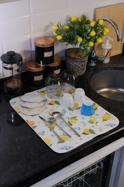 Bulaşık Kurutma Matı Kurulama Bezi Kurutma Örtüsü Tezgah Üstü Bulaşıklık 35x45 Cm Yıkanabilir 001