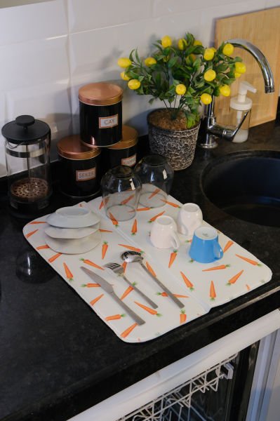 Bulaşık Kurutma Matı Kurulama Bezi Kurutma Örtüsü Tezgah Üstü Bulaşıklık 35x45 Cm Yıkanabilir 003