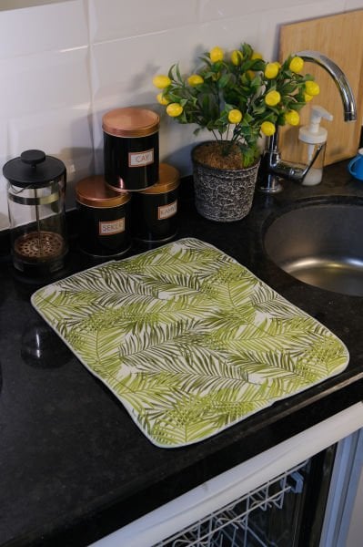 Bulaşık Kurutma Matı Kurulama Bezi Kurutma Örtüsü Tezgah Üstü Bulaşıklık 35x45 Cm Yıkanabilir 004