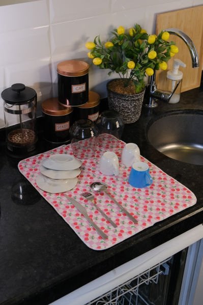 Bulaşık Kurutma Matı Kurulama Bezi Kurutma Örtüsü Tezgah Üstü Bulaşıklık 35x45 Cm Yıkanabilir 005