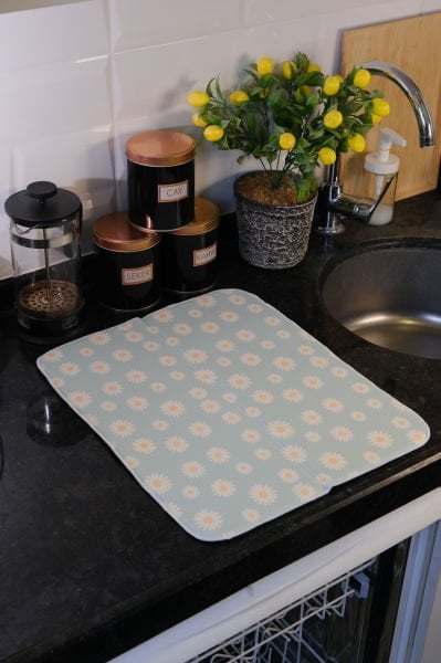 Bulaşık Kurutma Matı Kurulama Bezi Kurutma Örtüsü Tezgah Üstü Bulaşıklık 35x45 Cm Yıkanabilir 008