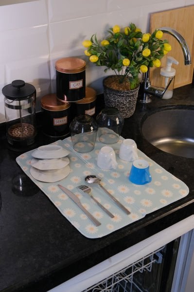 Bulaşık Kurutma Matı Kurulama Bezi Kurutma Örtüsü Tezgah Üstü Bulaşıklık 35x45 Cm Yıkanabilir 008