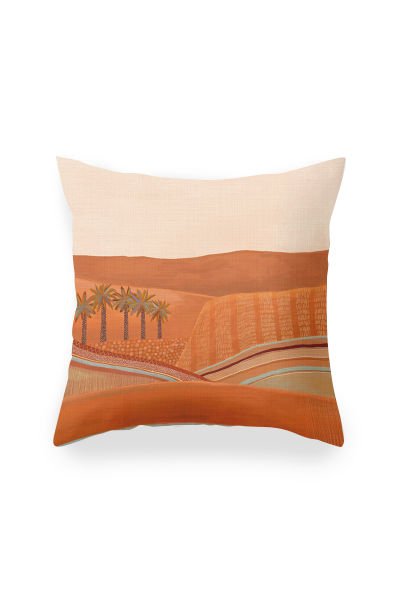 Saffran Palm Desert  Dörtlü  Kırlent Kılıfı 066