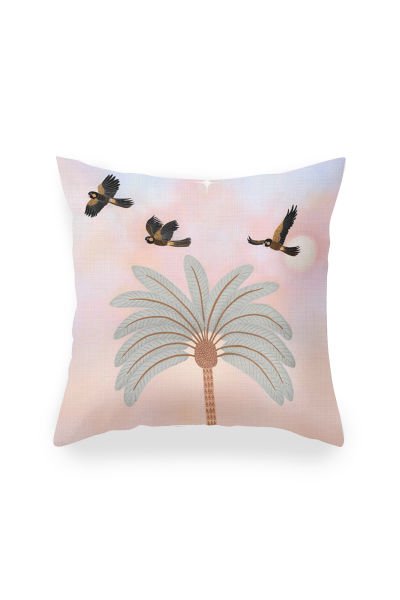 Saffran Rainbow Palm  Dörtlü  Kırlent Kılıfı 067