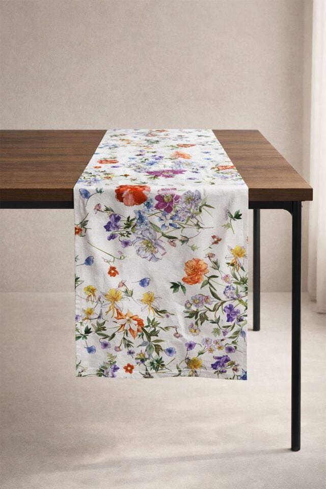 Çiçek Rüyası Pamuklu Runner 50*150 Cm-RUNR001