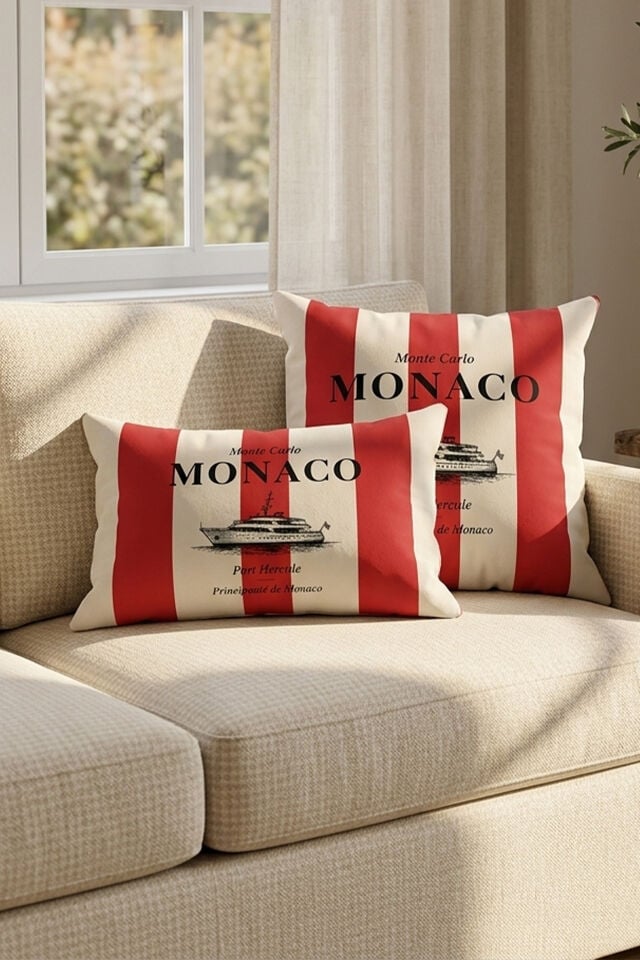 Monaco Çizgili Kırlent Kılıfı