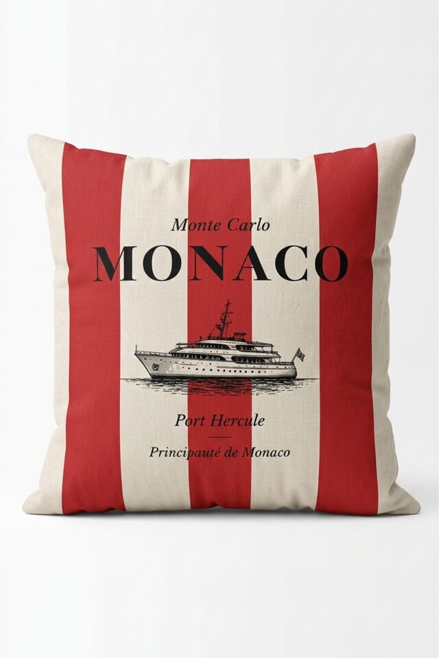 Monaco Çizgili Kırlent Kılıfı