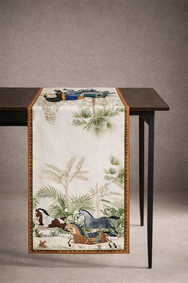 Zümrüt Kervan Pamuklu Runner 50*150 Cm-RUNR003