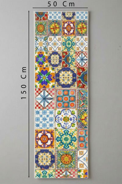 Renkli Karolar Pamuklu Runner 50*150 Cm-RUNR006