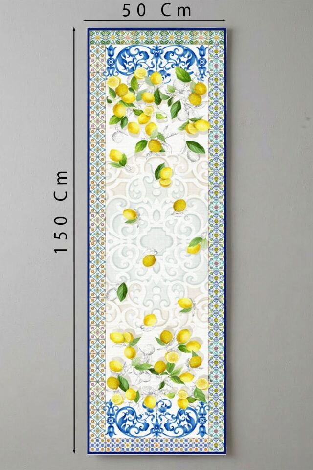 Limon Bahçesi Pamuklu Runner 50*150 Cm-RUNR009