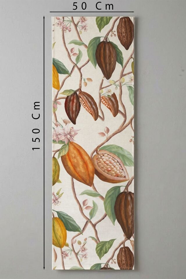Kakao Bahçesi Pamuklu Runner 50*150 Cm-RUNR010