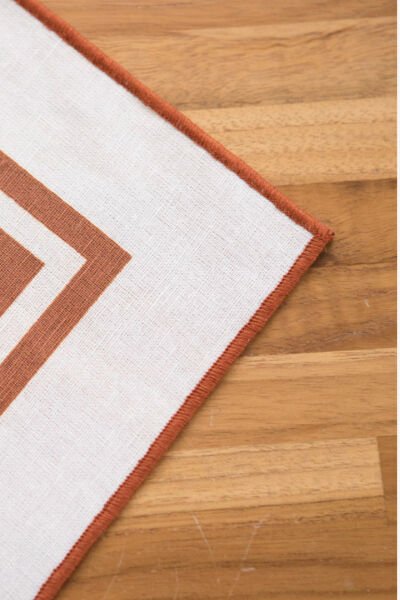 Overlok Detay 6'lı Amerikan Servis Takımı Kiremit -ASRV015K