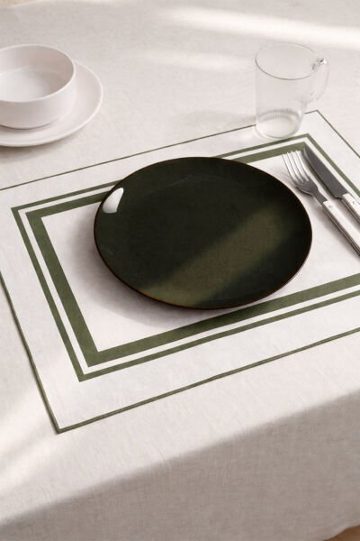 Overlok Detay 6'lı Amerikan Servis Takımı Yeşil -ASRV015Y