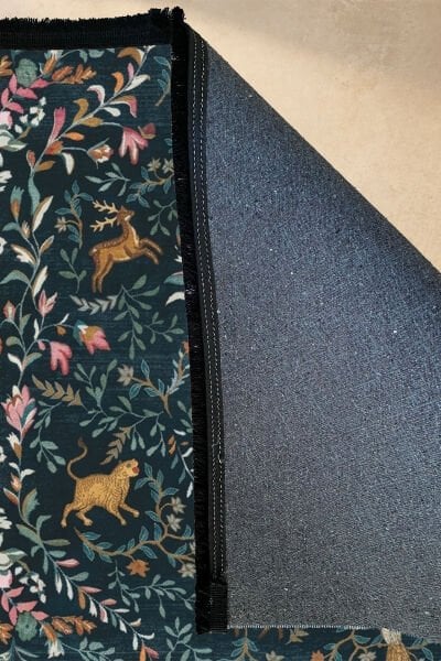 Dreamweaver Gece Mavisi Makinede Yıkanabilir Bambu Halı-002